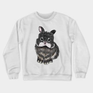 Fluffy Furry Black Rabbit _ Bunniesmee Crewneck Sweatshirt